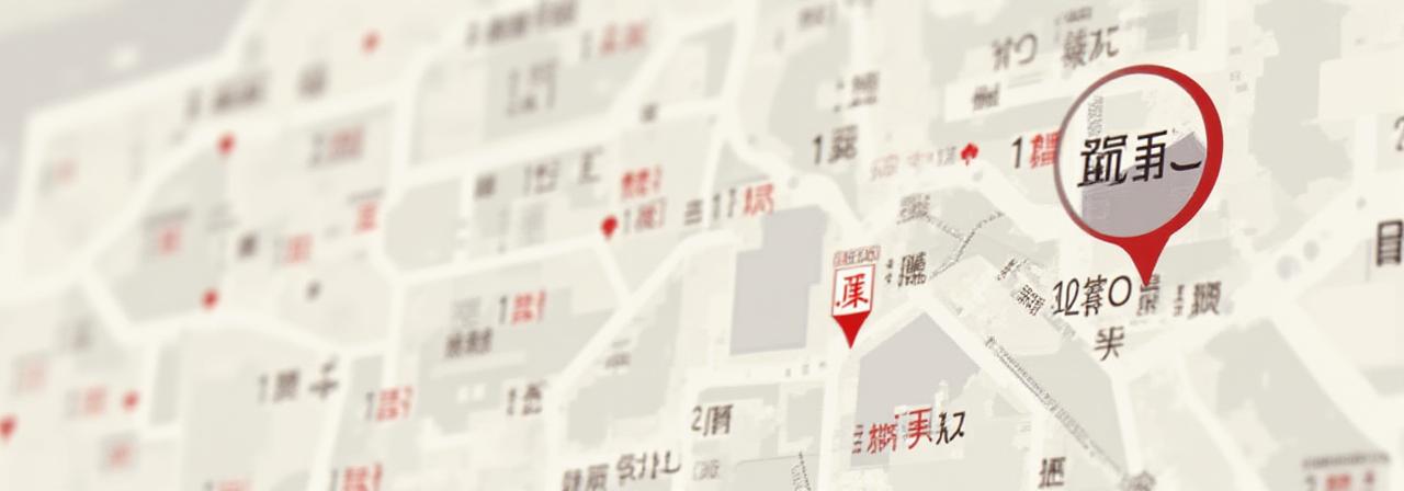 日本の文京区にある店の場所を示す、スタイリッシュな地図。ランドマークが示されている。